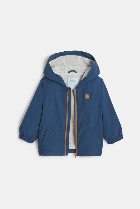 Veste coupe-vent zippée bleu bébé garçon