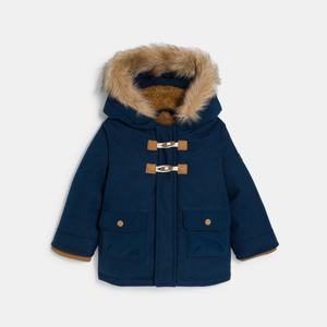 Baby boy s blue zip up hooded down jacket Okaidi Obaibi