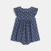 Robe coton plumetis oiseaux bleu bébé fille