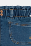 Pantalon denim souple taille haute bleu bébé fille 3