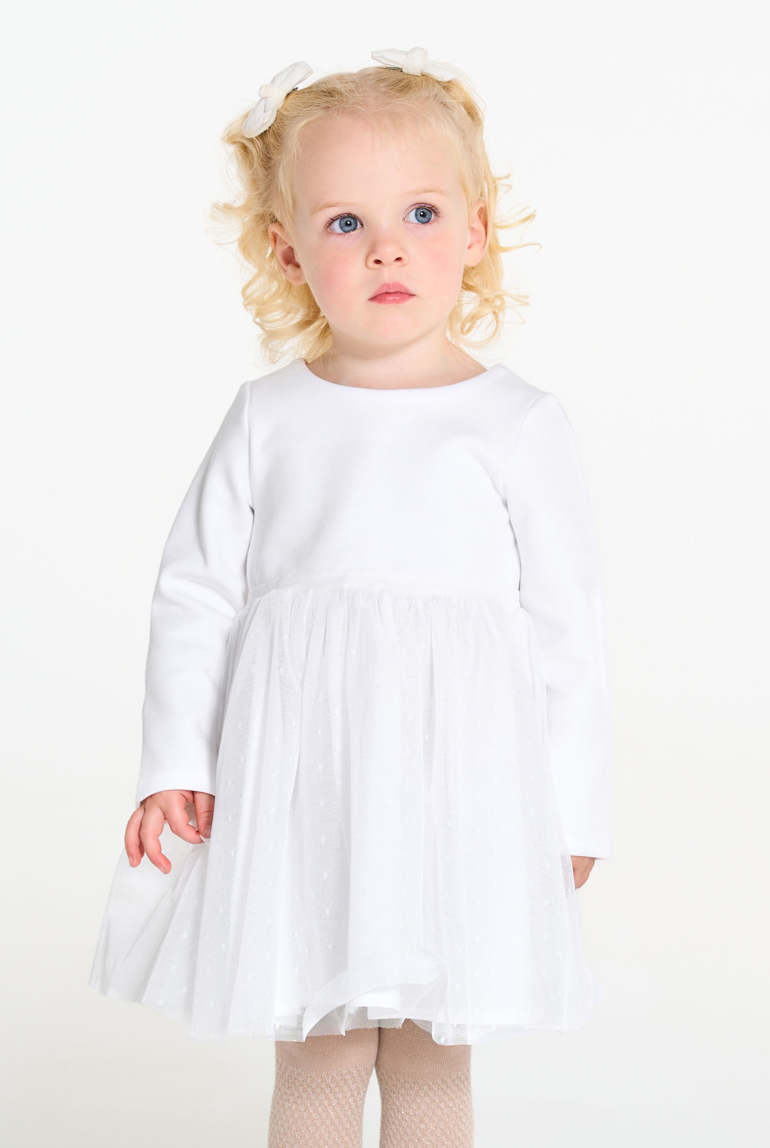 Robe de cérémonie 2 en 1 blanc bébé fille 1