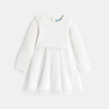 Robe de cérémonie en maille tricot blanc bébé fille