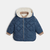 Manteau réversible matelassé doublé sherpa bleu bébé garçon