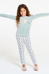 Pyjama 2 pièces en velours motif écureuil bleu Fille 4