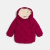 Manteau doublé matelassé cerises rouge bébé fille