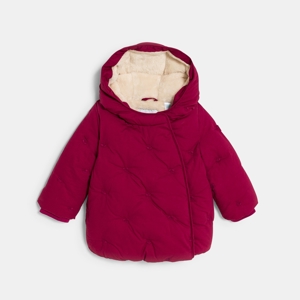 Manteau doublé matelassé cerises rouge bébé fille 1