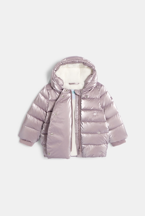 Doudoune doublée irisée gris bébé fille