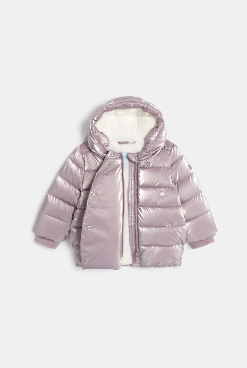 Siva mavrična podložena puhovka za dojenčice 2