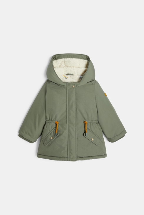 Parka 2 en 1 déperlante doublée vert kaki bébé fille