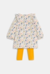 Robe fleurie à volants et legging jaune bébé fille 5