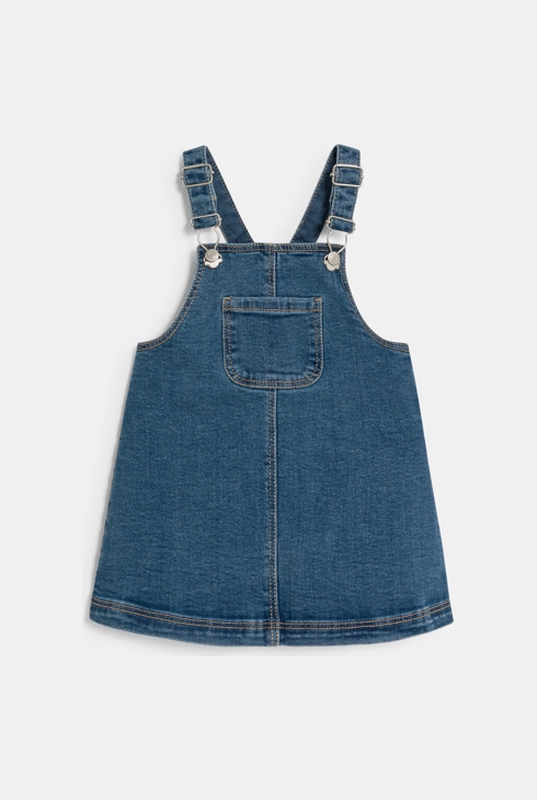 Robe à bretelles denim bleu bébé fille