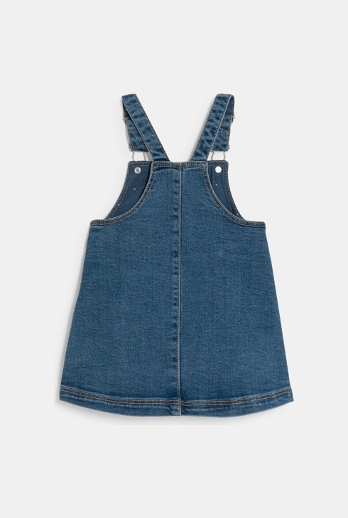 Robe à bretelles denim bleu bébé fille