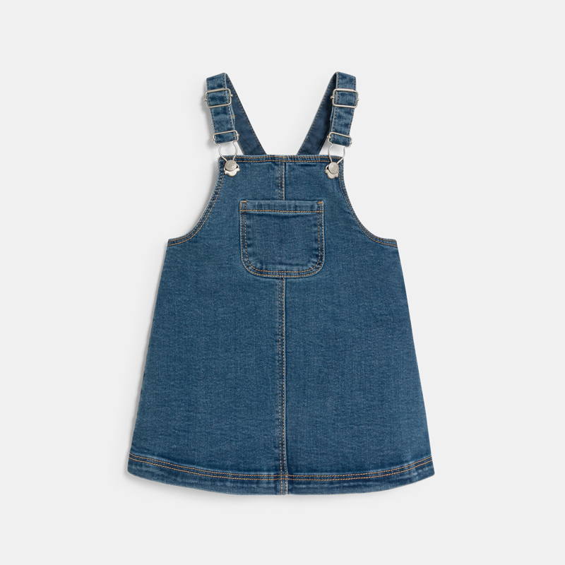 Trägerkleid aus blauem Denim Baby Mädchen