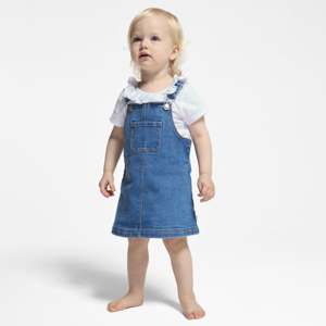 Vestido de tirantes denim azul bebé niña 1