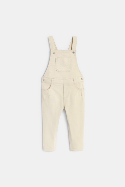 Weiße Latzhose und T-Shirt mit Blumen Kleinkind Mädchen 2