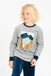 Pyjama 2 pièces en velours gris Garçon 1