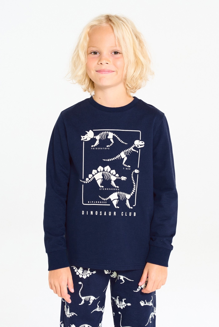 Pyjama phosphorescent dinosaures bleu Garçon 1