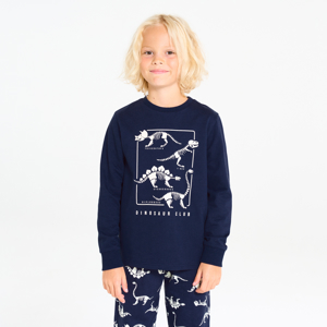 Blauwe pyjama met fluorescerende dinosaurusjes voor jongens 1