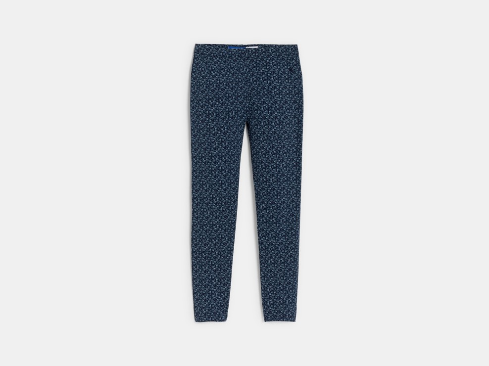 Leggings en jersey imprimé bleu marine Fille 1
