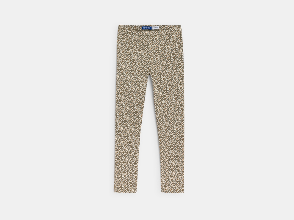 Leggings estampados de punto jersey caqui niña 1