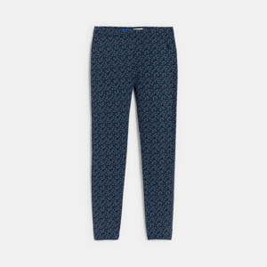 Leggings en jersey imprimé bleu marine Fille 1