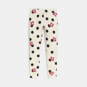 Ecru legging met print voor meisjes 1