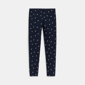 Marineblauwe legging met print voor meisjes 1