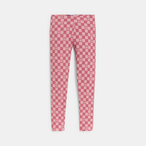 Roze legging met ruitjes voor meisjes 1