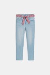 Jean skinny ceinturé léopard Fille
