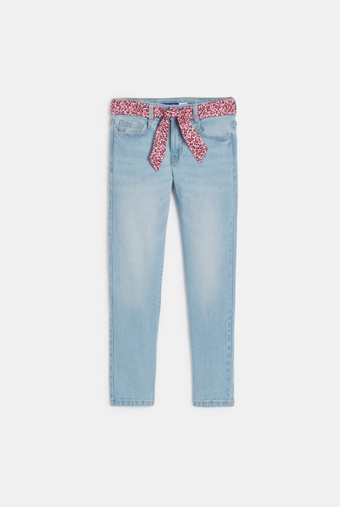 Jean skinny ceinturé léopard Fille 1