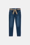 Jean skinny ceinturé bleu Fille