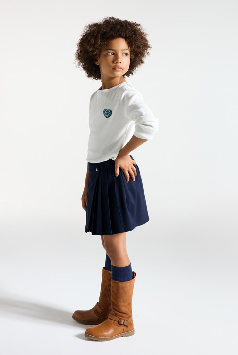 Vaquero skinny con cinturón azul niña 1