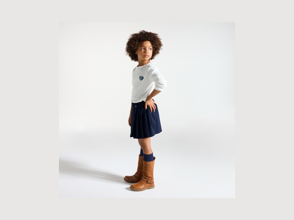 Vaquero skinny con cinturón azul niña 1