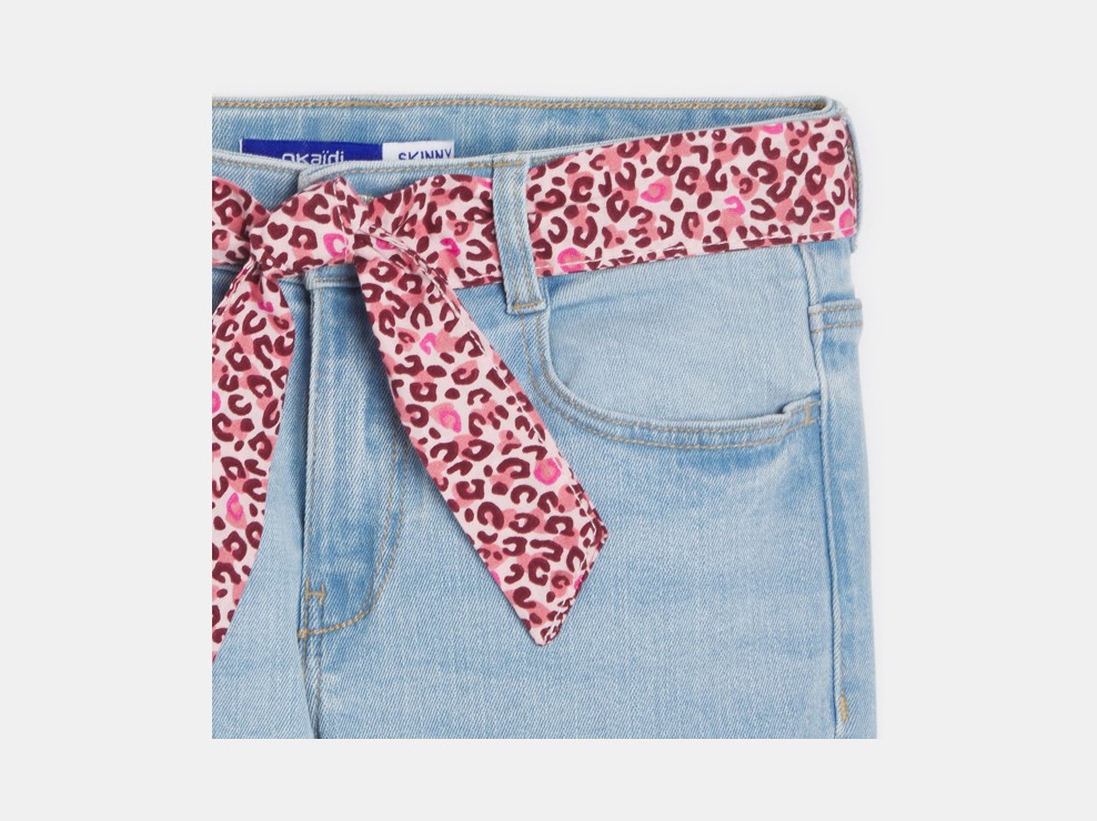 Skinny jeans met ceintuur en luipaardprint voor meisjes 2