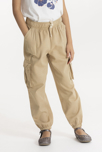Pantalon cargo en toile beige Fille 5