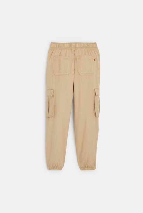 Pantalon cargo en toile beige Fille