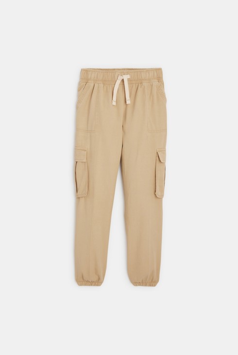 Girl's beige cargo trousers 1