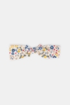 Bandeau maille fleuri bleu bébé fille