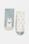 Calcetines antideslizantes conejo azul bebé niña (pack de 2) 2