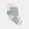 Chaussettes antiglisse lapin bleu bébé fille (lot de 2)