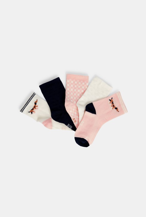 Chaussettes chiens rose bébé fille (lot de 5) 2