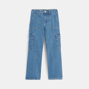 Blauwe cargojeans voor meisjes 1