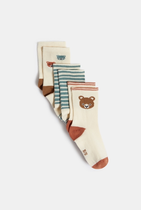Chaussettes ours marron bébé garçon (lot de 3) 1