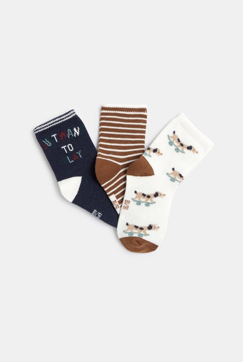 Mitjons marró bebè nen (3 parells) 2