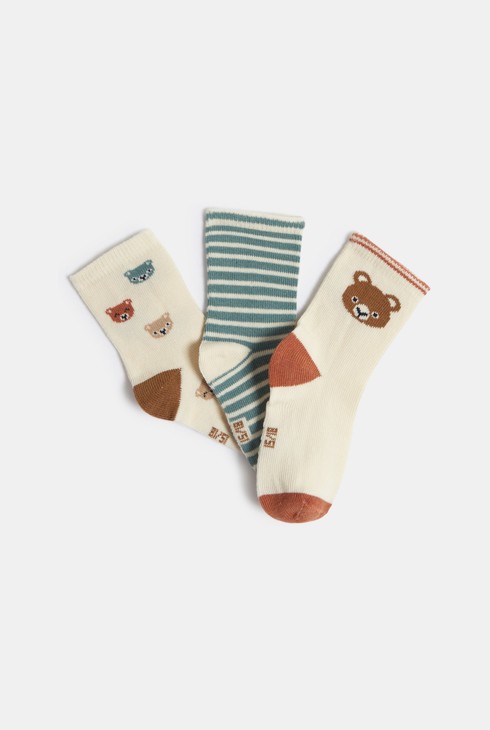 Chaussettes ours marron bébé garçon (lot de 3) 2