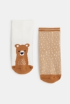 Chaussettes antiglisse ours marron bébé garçon (lot de 2) 2