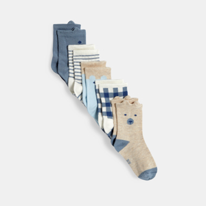 Chaussettes ours bleu bébé garçon (lot de 5) 1