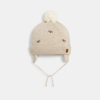 Bonnet péruvien en maille doublé polaire renard beige bébé garçon