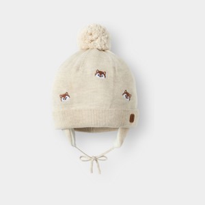 Bonnet péruvien en maille doublé polaire renard beige bébé garçon