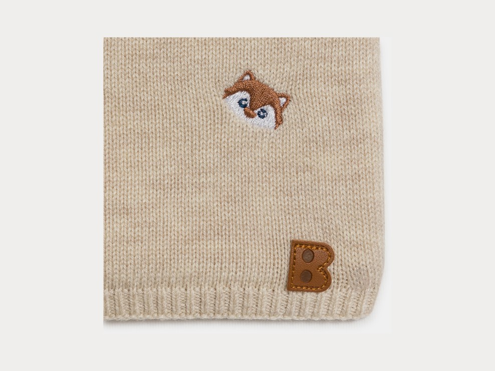 Coll punt folrat polar guineu beix bebè nen 2